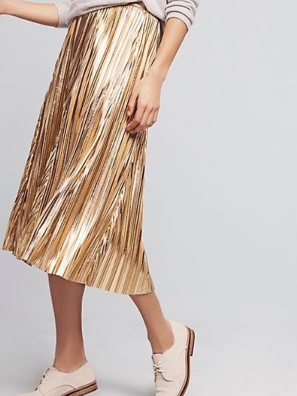 Maeve gold metallic skirt Small